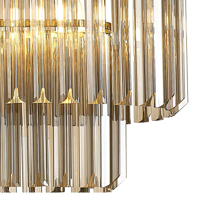 Nelson Lighting NL89509 Vienna 5 Light Rectangle Pendant Brass Smoked