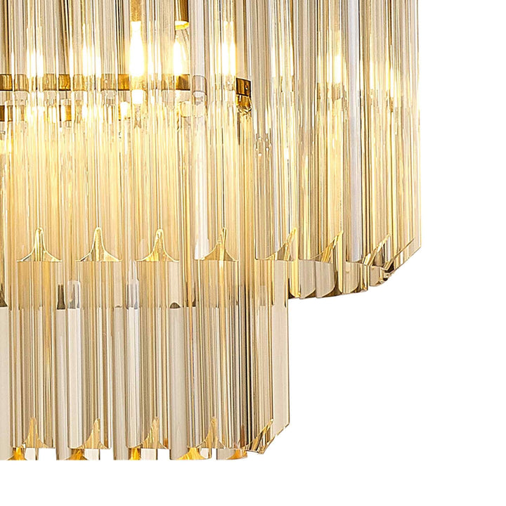 Nelson Lighting NL89519 Vienna 5 Light Rectangle Pendant Brass Cognac