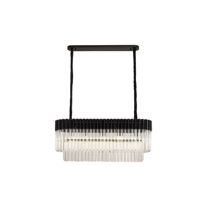 Nelson Lighting NL89539 Vienna 5 Light Rectangle Pendant Matt Black Clear