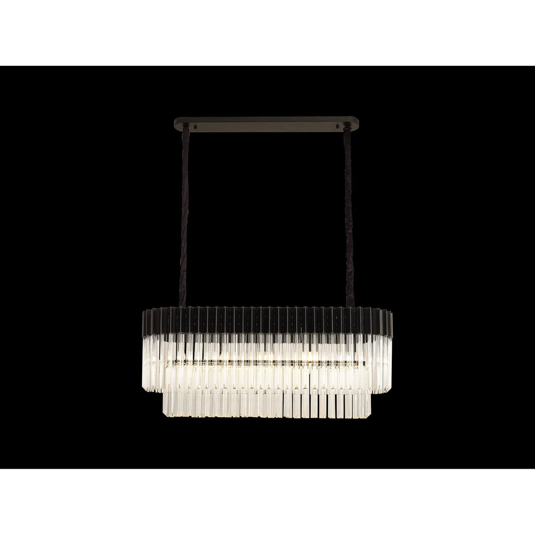 Nelson Lighting NL89539 Vienna 5 Light Rectangle Pendant Matt Black Clear