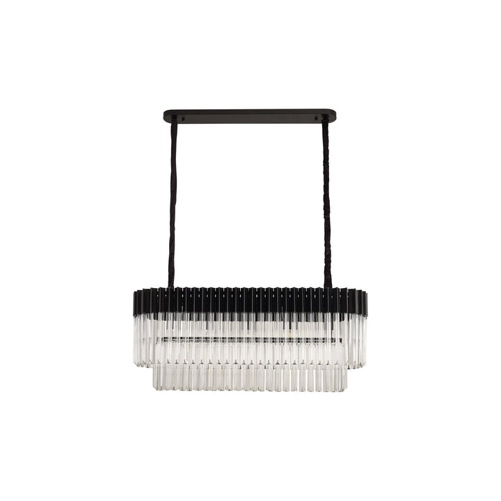 Nelson Lighting NL89539 Vienna 5 Light Rectangle Pendant Matt Black Clear