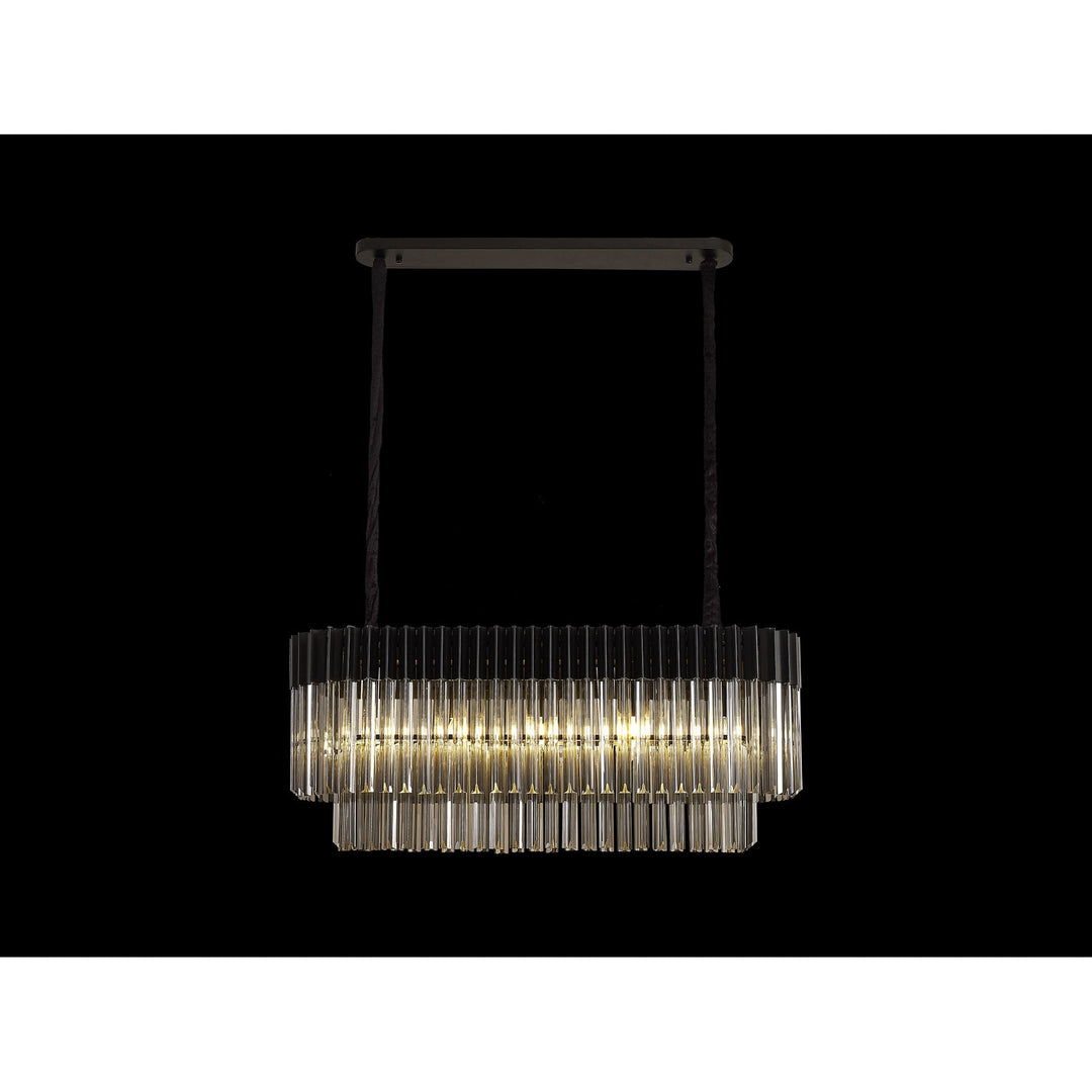 Nelson Lighting NL89549 Vienna 5 Light Rectangle Pendant Matt Black Smoked