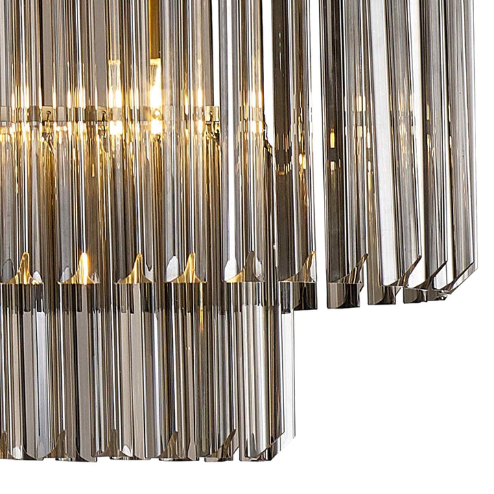 Nelson Lighting NL89569 Vienna 7 Light Rectangle Pendant Brass Smoked