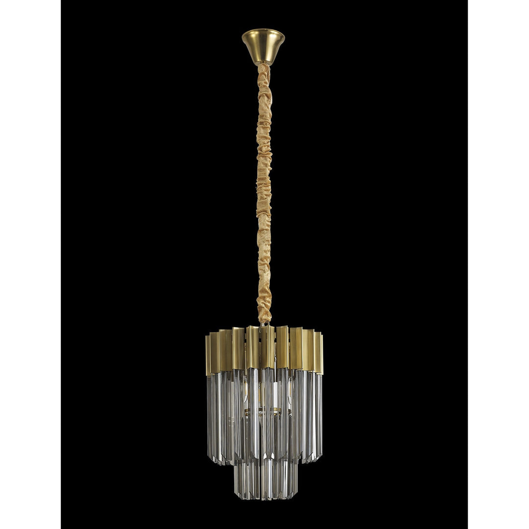 Nelson Lighting NL89629 Vienna 4 Light Round Pendant Brass Smoked