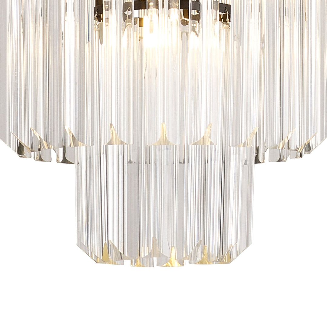 Nelson Lighting NL89659 Vienna 4 Light Round Pendant Matt Black Clear