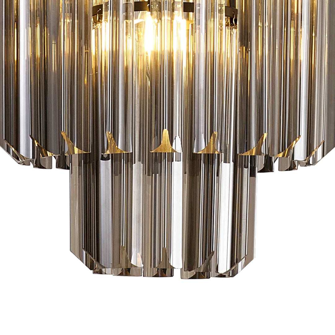 Nelson Lighting NL89669 Vienna 4 Light Round Pendant Matt Black Smoked