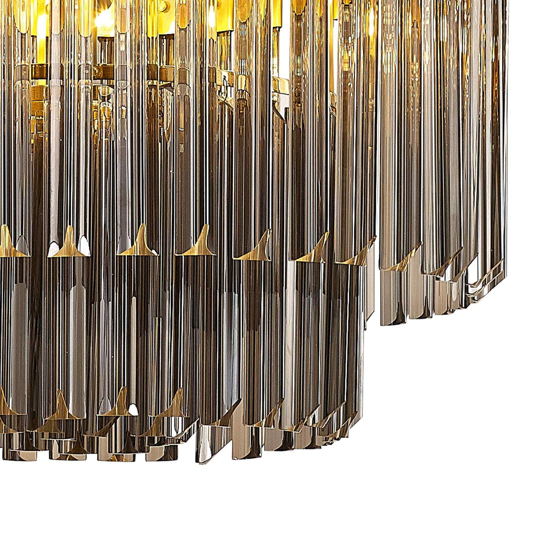 Nelson Lighting NL89689 Vienna 8 Light Round Pendant Brass Smoked