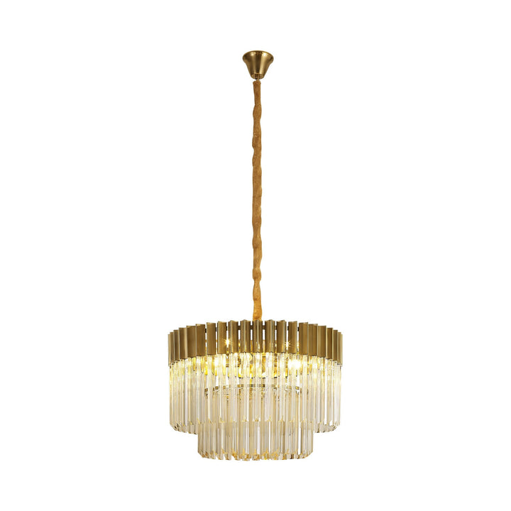 Nelson Lighting NL89699 Vienna 8 Light Round Pendant Brass Cognac