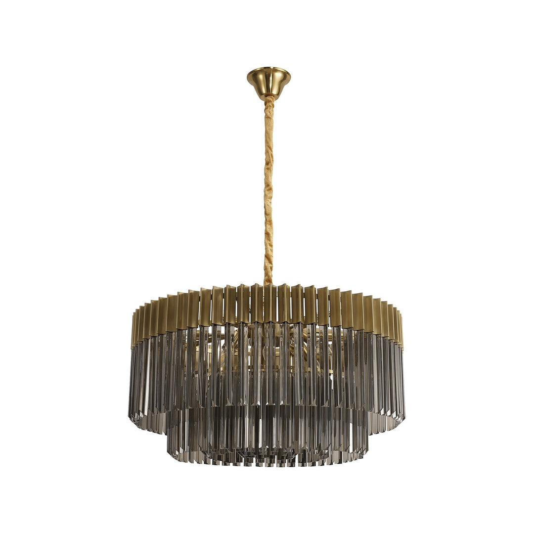 Nelson Lighting NL89749 Vienna 12 Light Round Pendant Brass Smoked