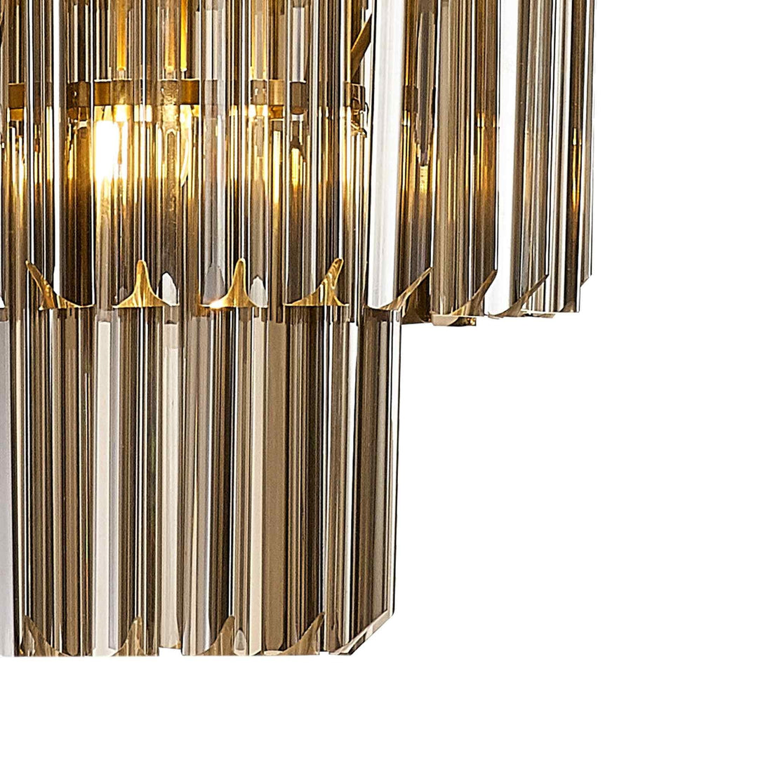 Nelson Lighting NL89809 Vienna 19 Light 5 Tier Round Pendant Brass Smoked