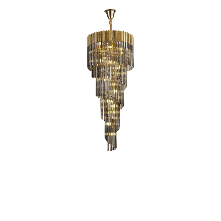 Nelson Lighting NL89869 Vienna 23 Light 5 Tier Round Pendant Brass Smoked