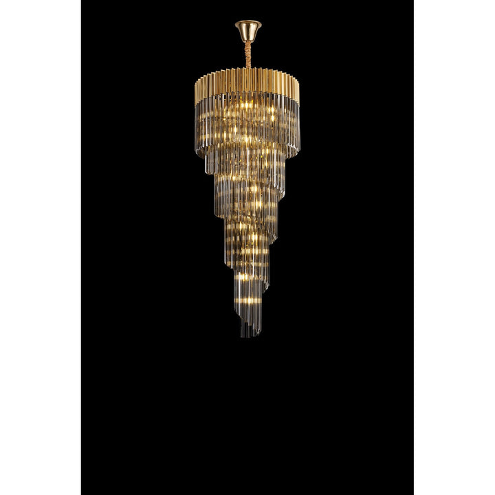 Nelson Lighting NL89869 Vienna 23 Light 5 Tier Round Pendant Brass Smoked