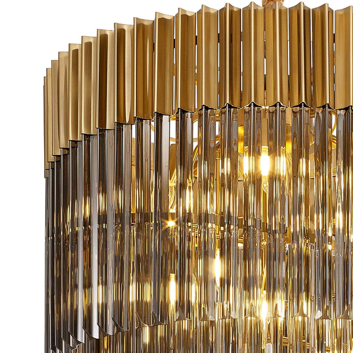 Nelson Lighting NL89869 Vienna 23 Light 5 Tier Round Pendant Brass Smoked