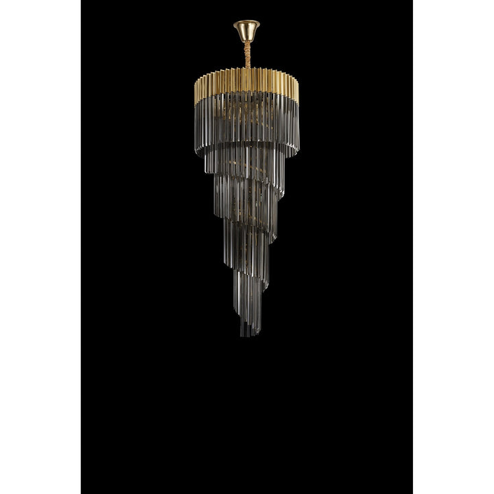 Nelson Lighting NL89869 Vienna 23 Light 5 Tier Round Pendant Brass Smoked