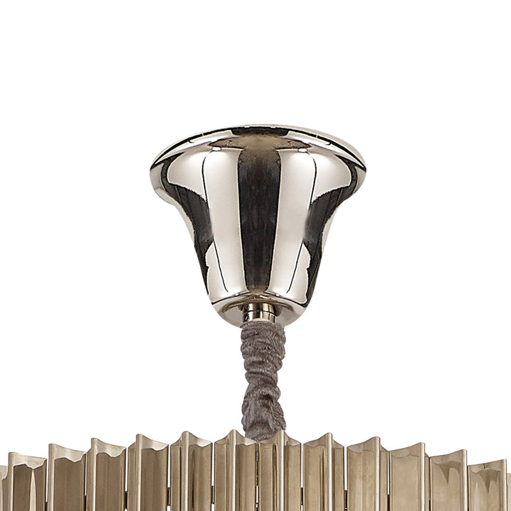 Nelson Lighting NL89889 Vienna 23 Light 5 Tier Round Pendant Polished Nickel Cognac