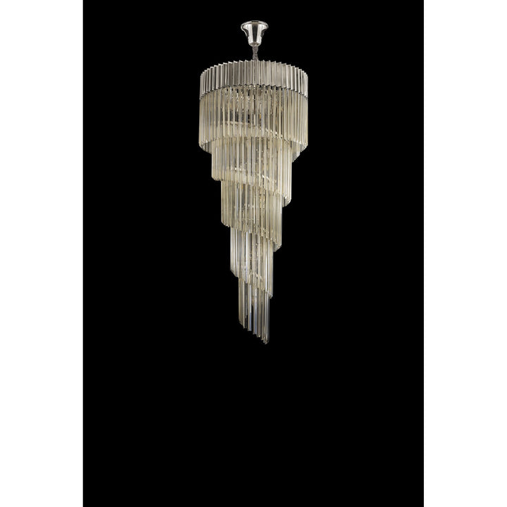 Nelson Lighting NL89889 Vienna 23 Light 5 Tier Round Pendant Polished Nickel Cognac