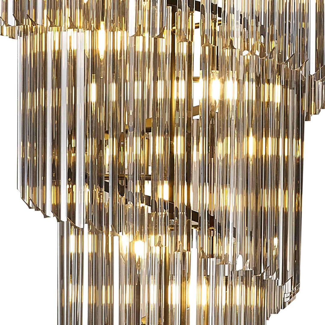 Nelson Lighting NL89909 Vienna 23 Light 5 Tier Round Pendant Matt Black Smoked