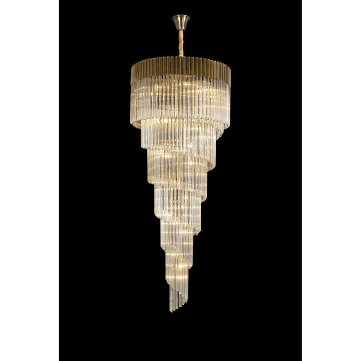 Nelson Lighting NL89939 Vienna 31 Light 7 Tier Round Pendant Brass Cognac