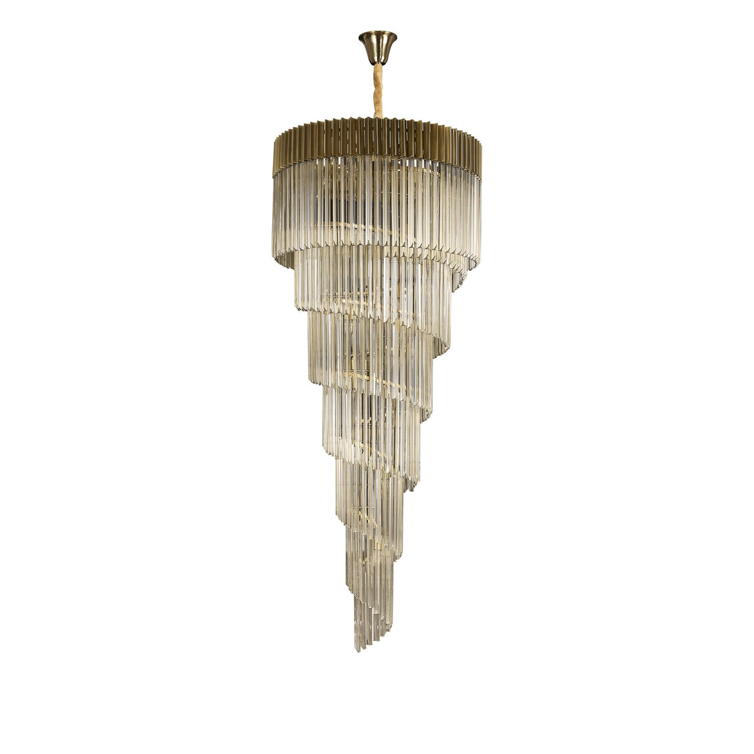 Nelson Lighting NL89939 Vienna 31 Light 7 Tier Round Pendant Brass Cognac