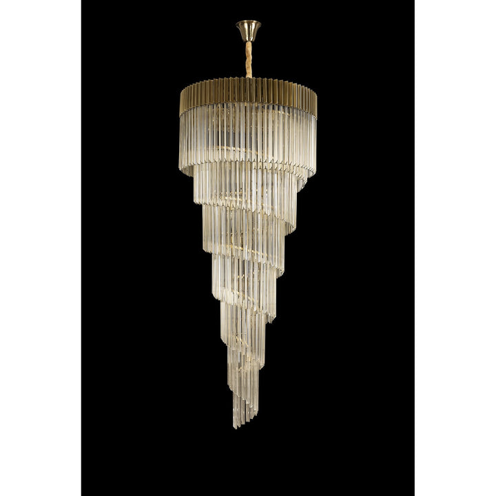 Nelson Lighting NL89939 Vienna 31 Light 7 Tier Round Pendant Brass Cognac