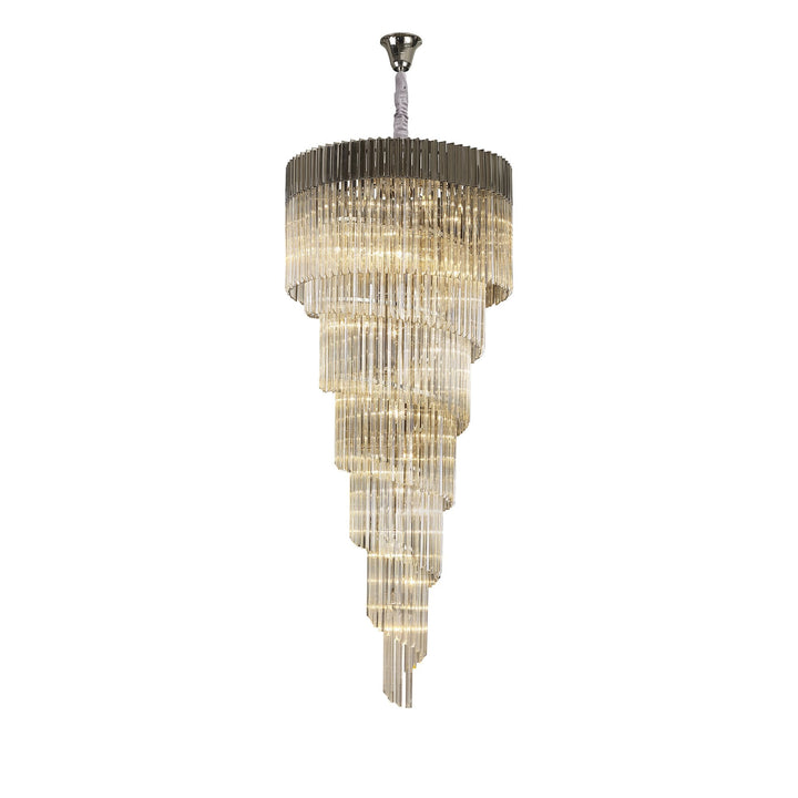 Nelson Lighting NL89949 Vienna 31 Light 7 Tier Round Pendant Polished Nickel Cognac