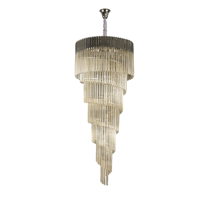 Nelson Lighting NL89949 Vienna 31 Light 7 Tier Round Pendant Polished Nickel Cognac