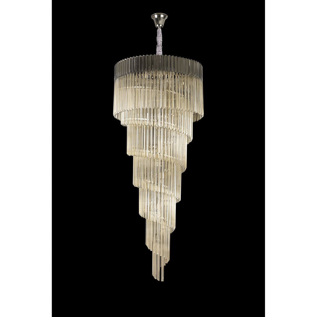 Nelson Lighting NL89949 Vienna 31 Light 7 Tier Round Pendant Polished Nickel Cognac