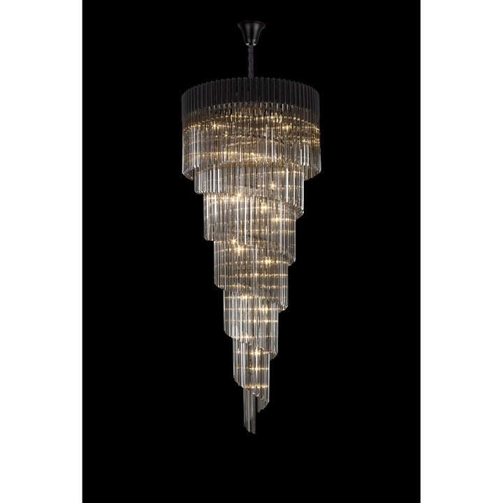 Nelson Lighting NL89969 Vienna 31 Light 7 Tier Round Pendant Matt Black Smoked