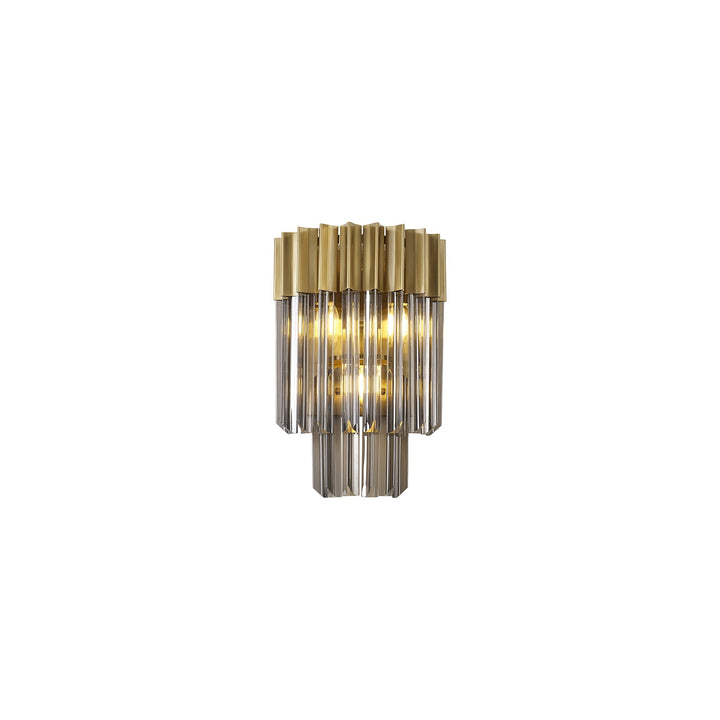 Nelson Lighting NL89989 Vienna 3 Light Wall Light Brass Smoked