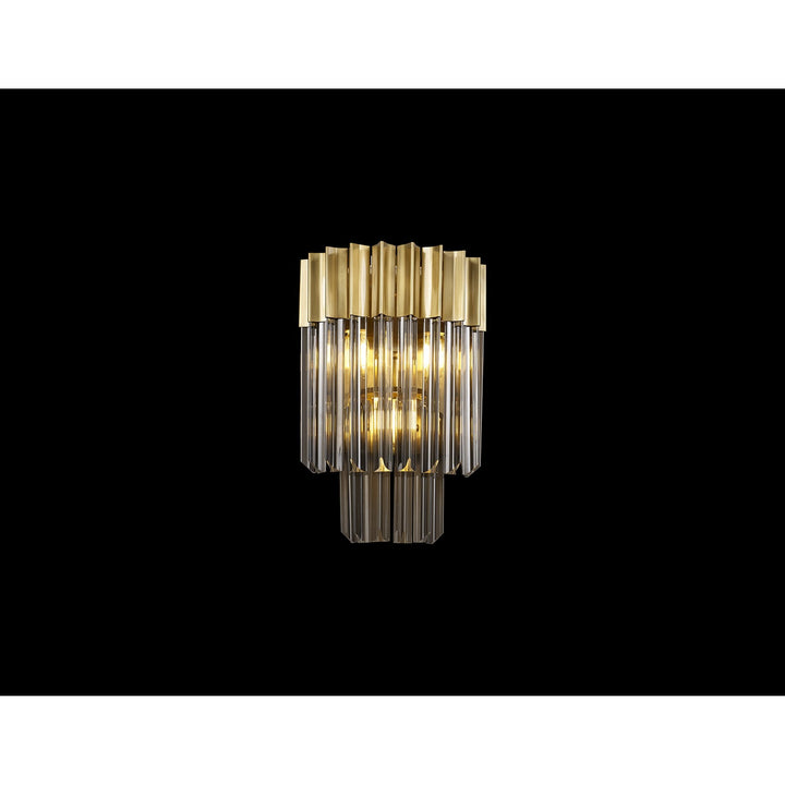 Nelson Lighting NL89989 Vienna 3 Light Wall Light Brass Smoked