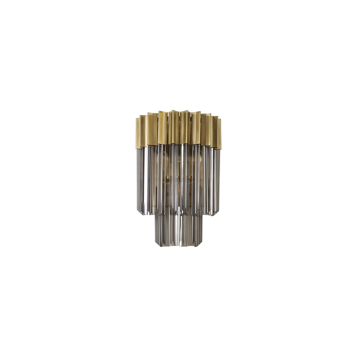 Nelson Lighting NL89989 Vienna 3 Light Wall Light Brass Smoked