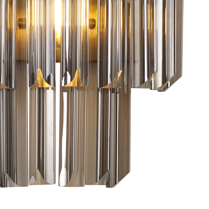 Nelson Lighting NL89989 Vienna 3 Light Wall Light Brass Smoked