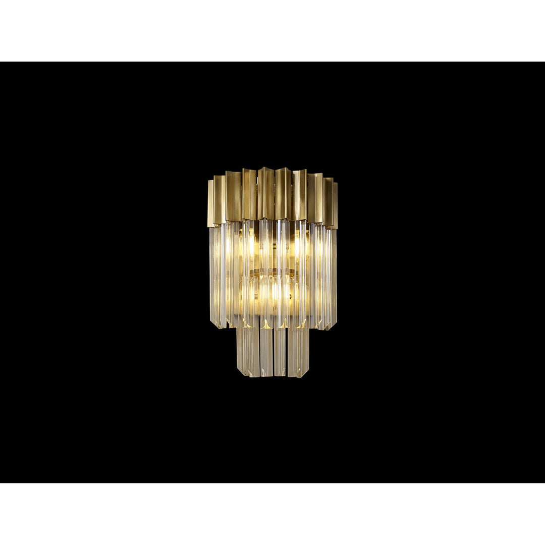 Nelson Lighting NL89999 Vienna 3 Light Wall Light Brass Cognac