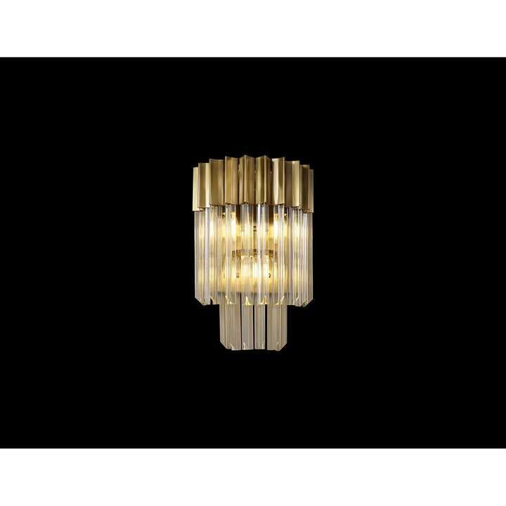 Nelson Lighting NL89999 Vienna 3 Light Wall Light Brass Cognac