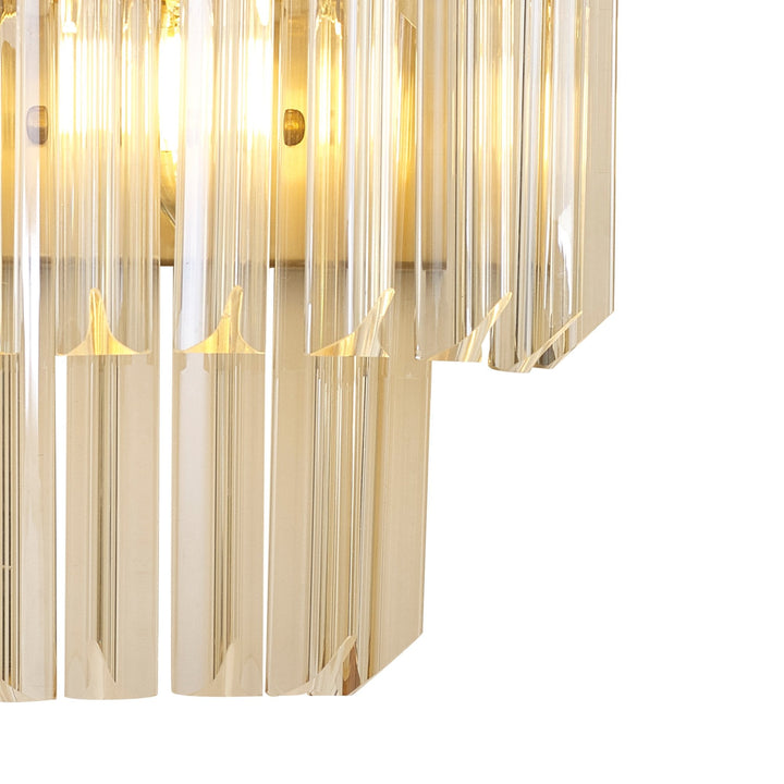 Nelson Lighting NL89999 Vienna 3 Light Wall Light Brass Cognac