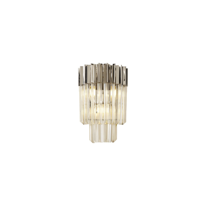 Nelson Lighting NL90009 Vienna 3 Light Wall Light Polished Nickel Cognac