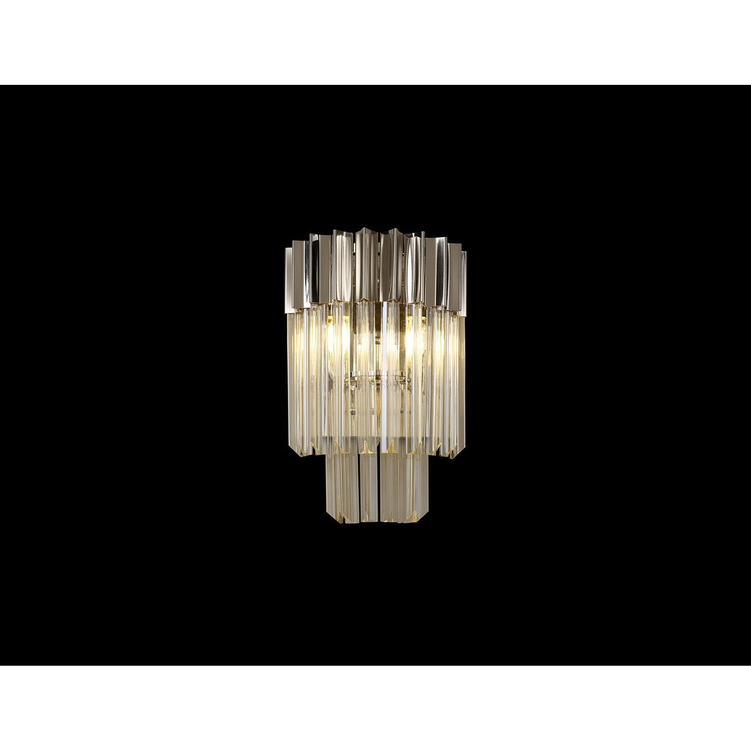 Nelson Lighting NL90009 Vienna 3 Light Wall Light Polished Nickel Cognac