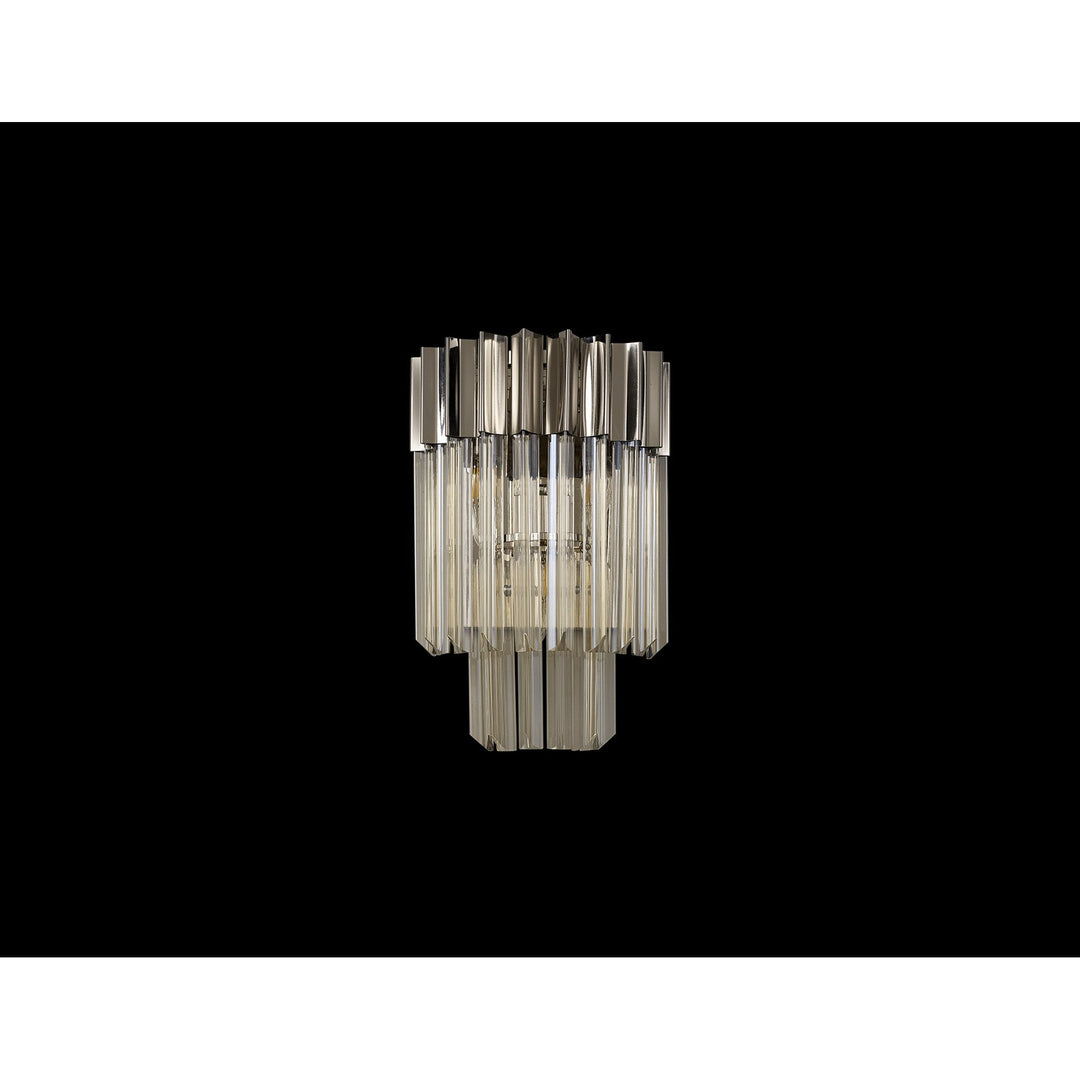 Nelson Lighting NL90009 Vienna 3 Light Wall Light Polished Nickel Cognac