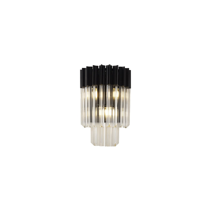 Nelson Lighting NL90019 Vienna 3 Light Wall Light Matt Black Clear