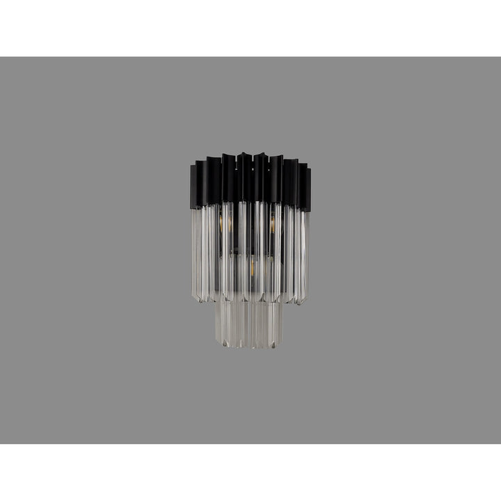 Nelson Lighting NL90019 Vienna 3 Light Wall Light Matt Black Clear