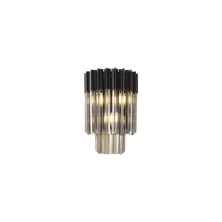 Nelson Lighting NL90029 Vienna 3 Light Wall Light Matt Black Smoked