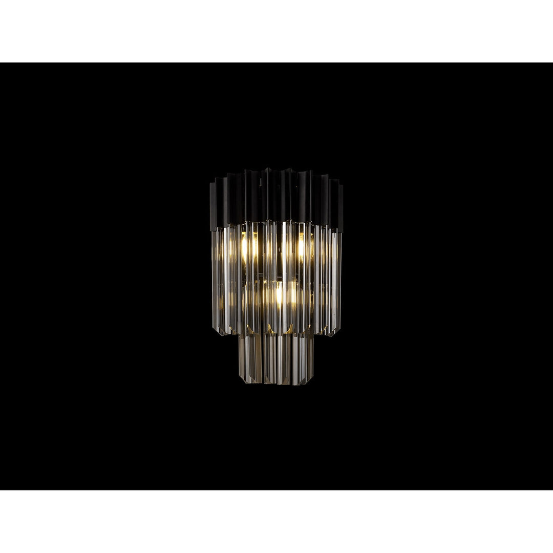 Nelson Lighting NL90029 Vienna 3 Light Wall Light Matt Black Smoked