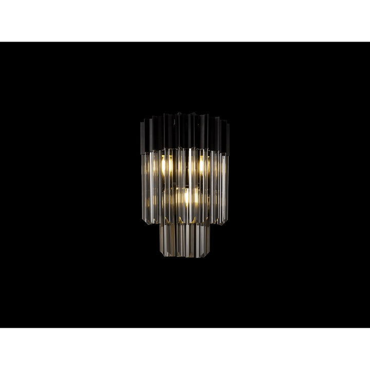 Nelson Lighting NL90029 Vienna 3 Light Wall Light Matt Black Smoked