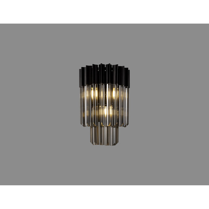 Nelson Lighting NL90029 Vienna 3 Light Wall Light Matt Black Smoked