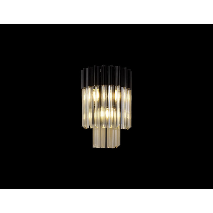 Nelson Lighting NL90039 Vienna  3 Light Wall Light Matt Black Cognac