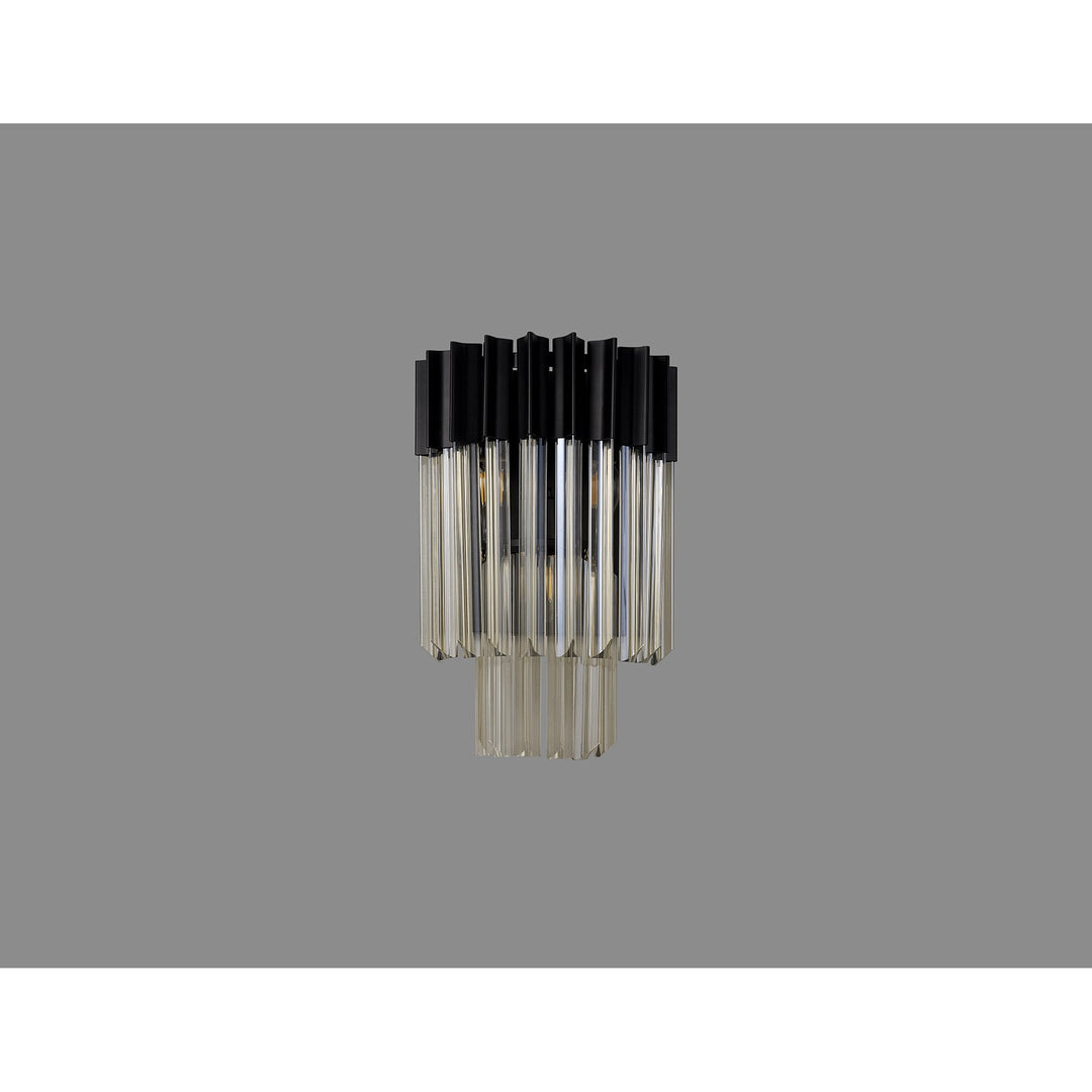 Nelson Lighting NL90039 Vienna  3 Light Wall Light Matt Black Cognac