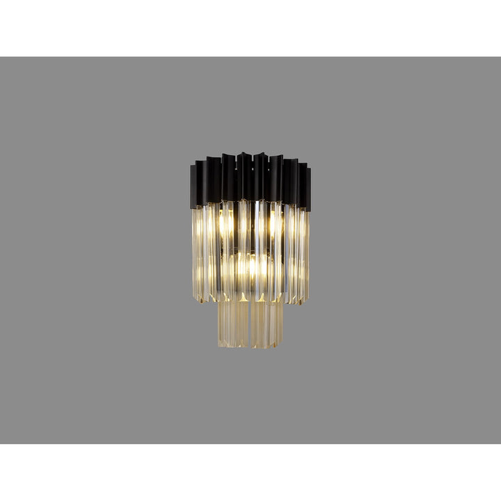 Nelson Lighting NL90039 Vienna  3 Light Wall Light Matt Black Cognac