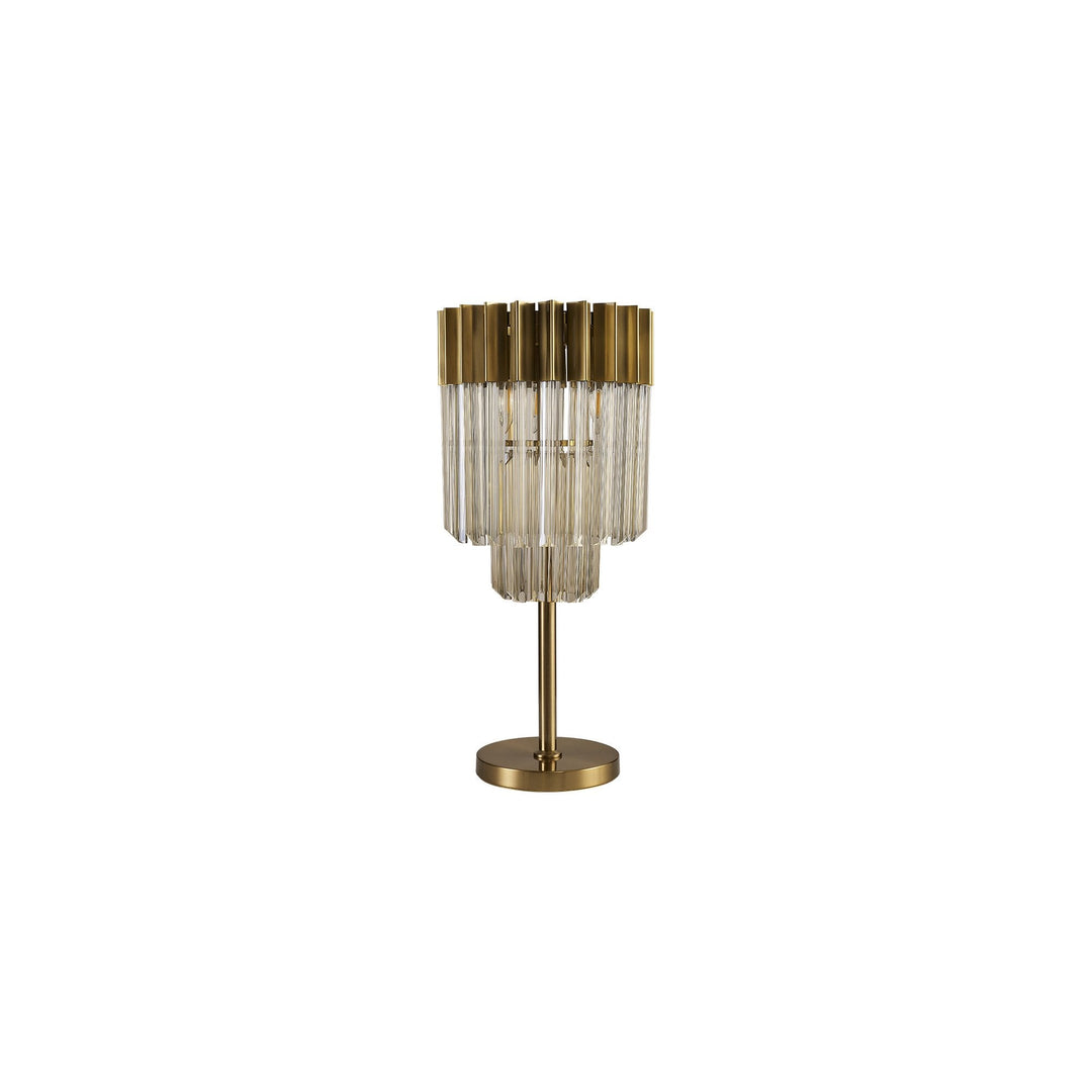 Nelson Lighting NL90059 Vienna 3 Light Table Lamp Brass Cognac