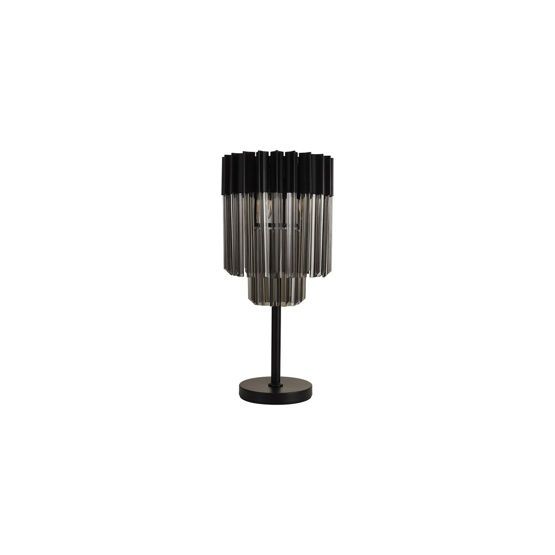 Nelson Lighting NL90089 Vienna 3 Light Table Lamp Matt Black Smoked