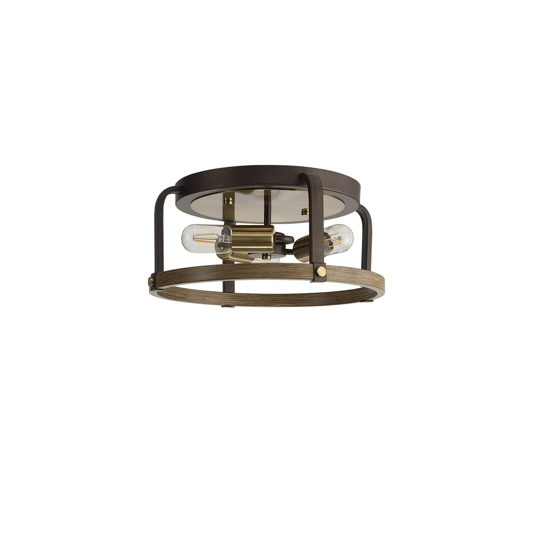 Nelson Lighting NL85759 Laiosa 3 Light Ceiling Light Antique Bronze Brown Oxide